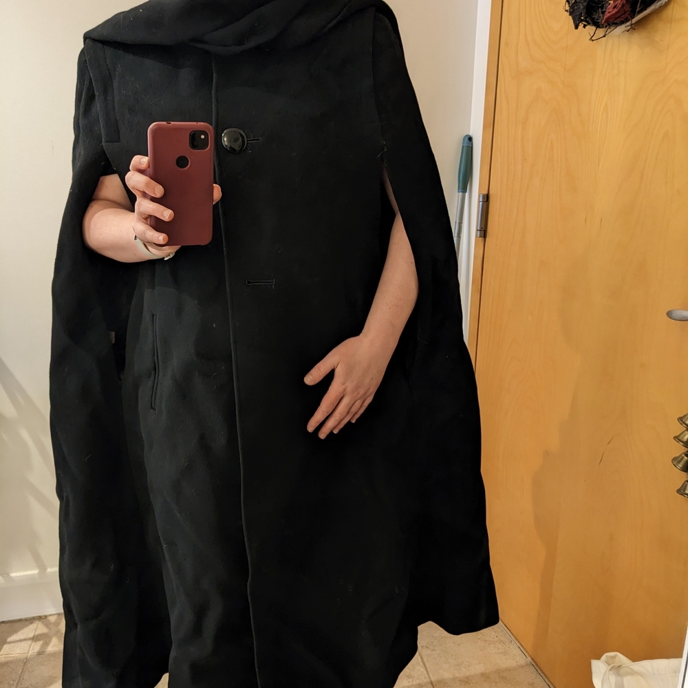 Vintage Black Women's Cape Coat